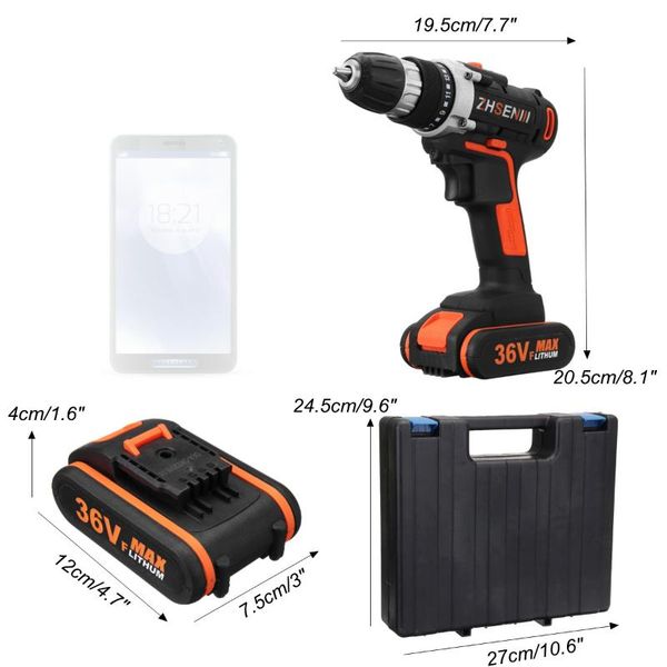 

ac 100-240 3 аккумуляторных электрической дрели светодиодной двойная скорость li-ion батарея питания дрель инструменты драйвера ремонт с 1шт