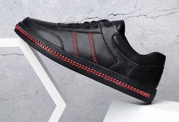 

fiuggi 2019 spring white shoes men shoes men's casual fashion sneakers street cool man footwear zapatos de hombre, Black