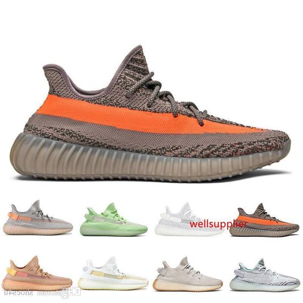 

boxstatic with west v2 kanye reflective men women glow in the dark clay hyperspace true form cream mens women running designer shoes size