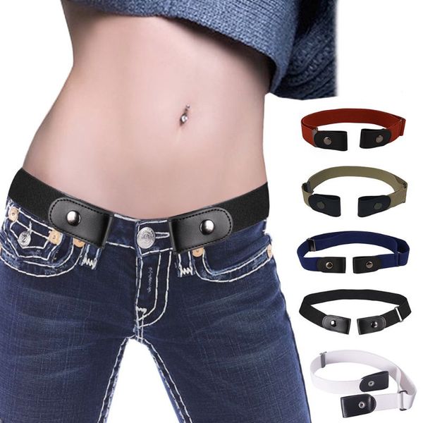 

elastic waist belt buckle-stretchy invisible adjustable no hassl women men jeans pants dress waistband, Black;brown