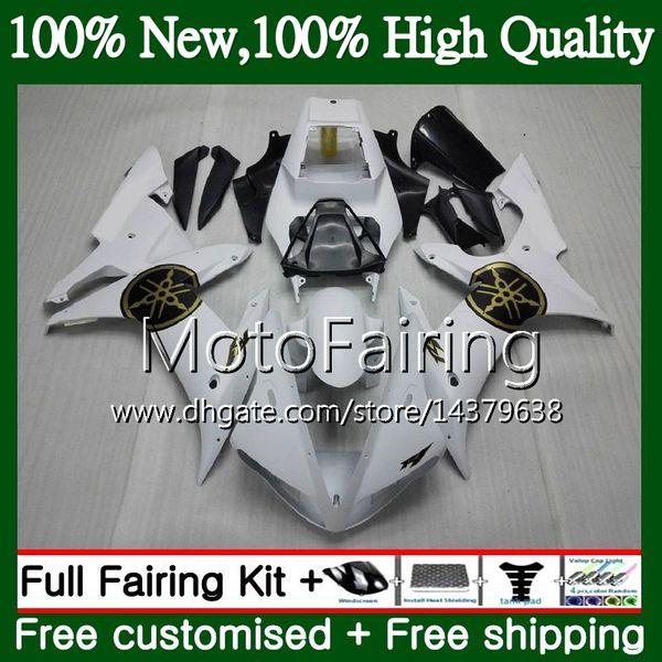 

bodys for yamaha yzf r 1 glossy white yzf 1000 yzf-1000 yzfr1 02 03 kit 103mf14 yzf r1 02 yzf1000 yzf-r1 2002 2003 fairing bodywork frame