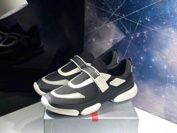 

italy designers fashion luxury men casual shoes cloudbust sneakers leather and fabric shoes 32, Black