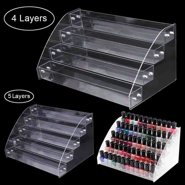 

1 to 7 layers nail art tools plastic storage box nail polish cosmetics acrylic tablestand case lipstick organizer display, Silver