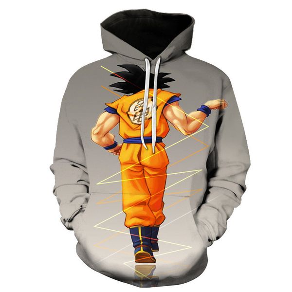 

the dragon ball anime peripheral print mens hoodies plus size pullover sweatshirt long sleeve couple clothing, Black