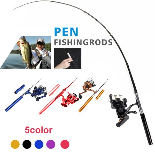 

rod combo 5 color practical mini carbon fishing pole pen portable durable casting rod fishing tackle mini feeder