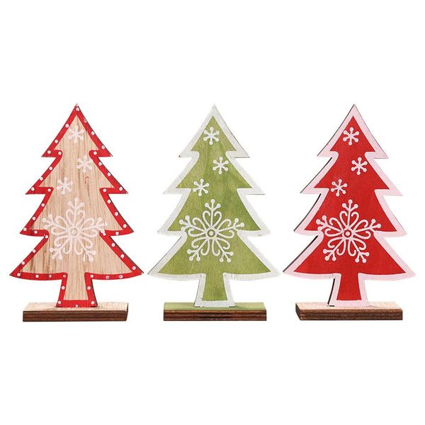 

christmas durable snowflake print wooden tree pendant plywood craft home xmas party decoration for home store l