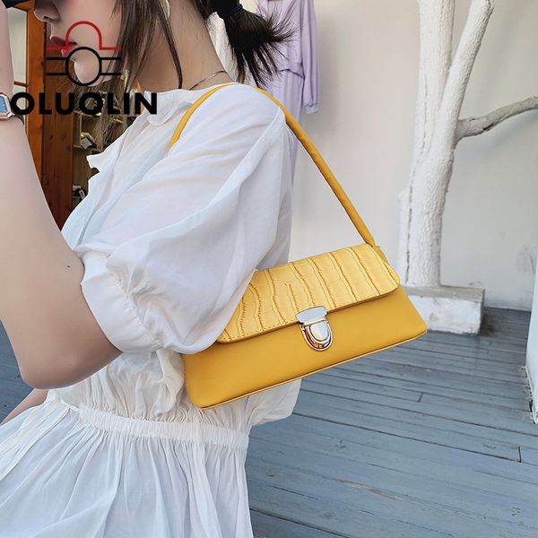 

retro coarse chain women crocodile baguette underarm shoulder bag crossbody female 2020 spring summer ladies personality handbag