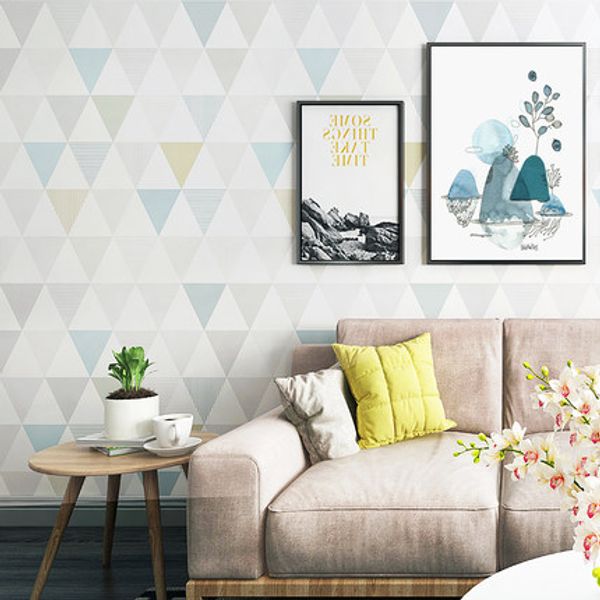 

modern geometric diamond wallpaper nordic style bedroom study living room tv background non-woven wallpapers