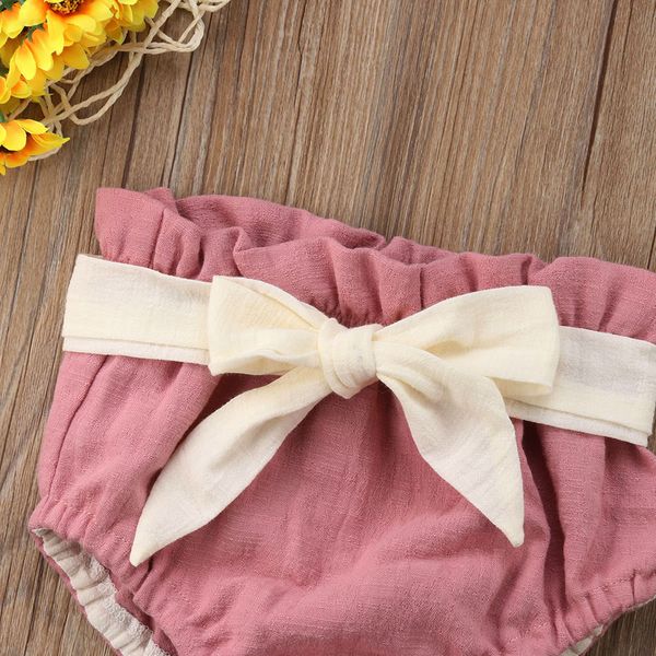 

2019 summer new toddler infant bowknot baby girls ruffle bloomers pp shorts macrame bottoms solid baby pants clothes 3m-2t, Black