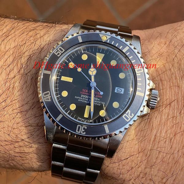 

мужские старинные часы 40 мм 1665 красный морской житель дата часы bp завод черный циферблат азии 2813 механизм механические автоматические, Slivery;brown