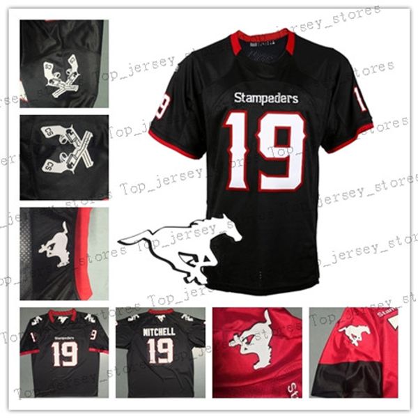 

custom cfl calgary stampeders 19 bo levi mitchel 2 terry vaughn 1 marcus crandell 39 charleston hughes football jerseys mens youth womens, Black