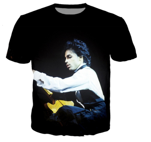 

new popular singer prince rogers nelson men women funny 3d print summer short sleeve o neck crewneck casual hop hip a45, White;black