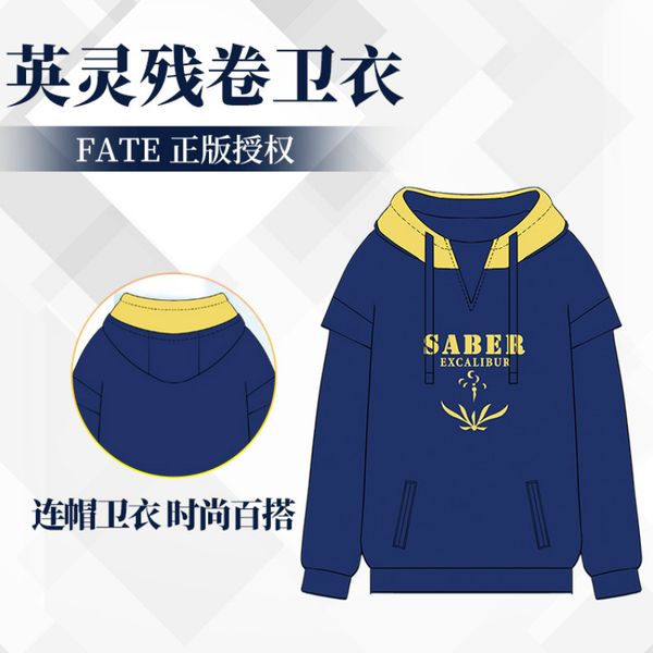 

fate stay night fate zero fgo hoodie cosplay costume sweatshirt zipper hoodied warm fleece jacket, Black