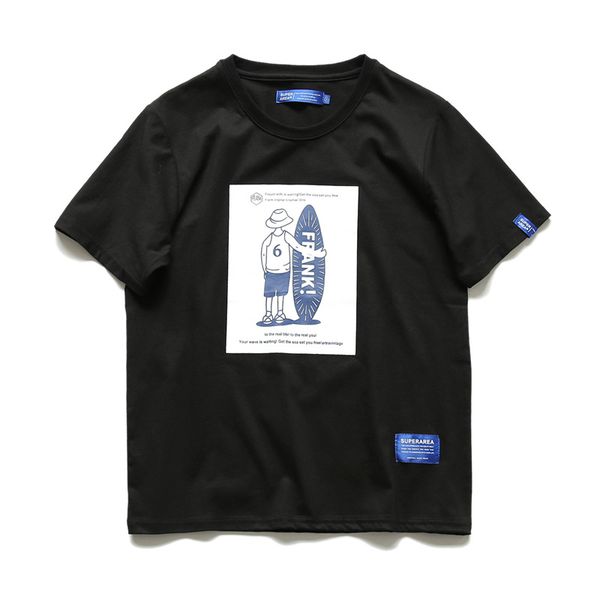 

mens shirts harajuku cotton skateball print loose short sleeve summer new casual style tshirts, White;black