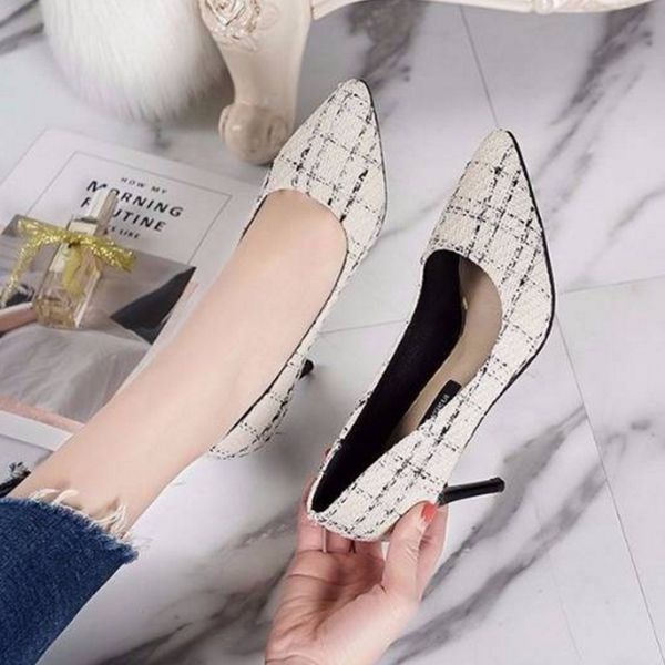 

women fashion light weight slip on high heel shoes for office lady classic black comfort summer heels e5959