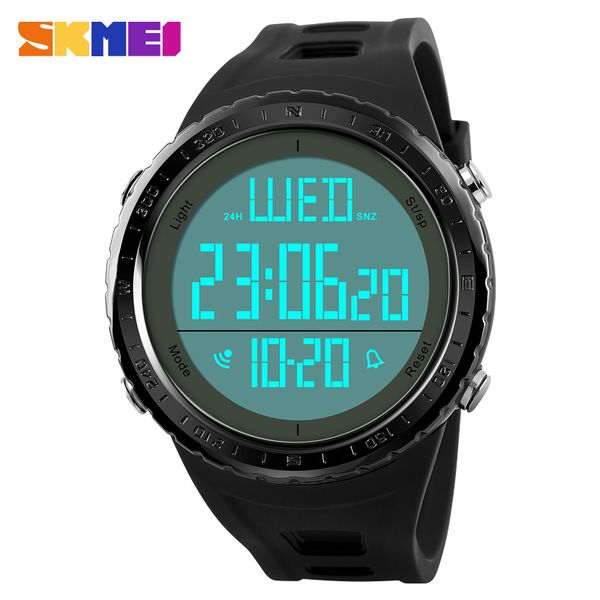 

big dial sports watches skmei 1310 men mutilfunction countdown chronograph waterproof digital watch relogio masculino, Slivery;brown