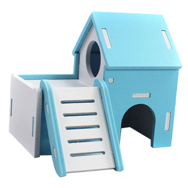 

pet hamster guinea pig small house wooden cabin climbing playing cage toy