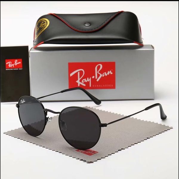 

горячие новые запреты лучей солнцезащитные очки старинные пилот фирменная лента UV400 защиты Мужчины Женщины Бен вайфарер солнцезащитные очки с оригинальной коробке 3447