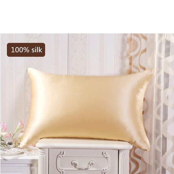 

silk pillowcase with hidden zipper 100% nature grade both sides silk zipper pillowcase for sleep and skin care pillow case