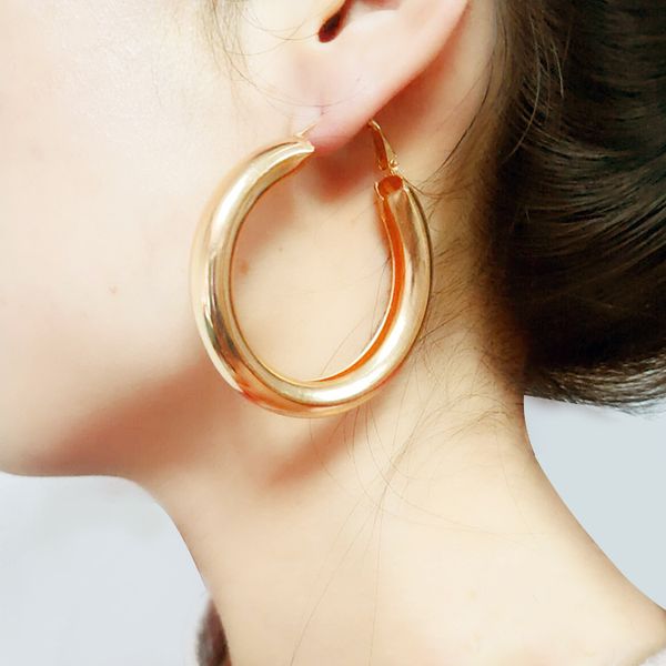 

fashion personality jewelry women's large round metal hoop earrings lady dangle earrings s216, Silver