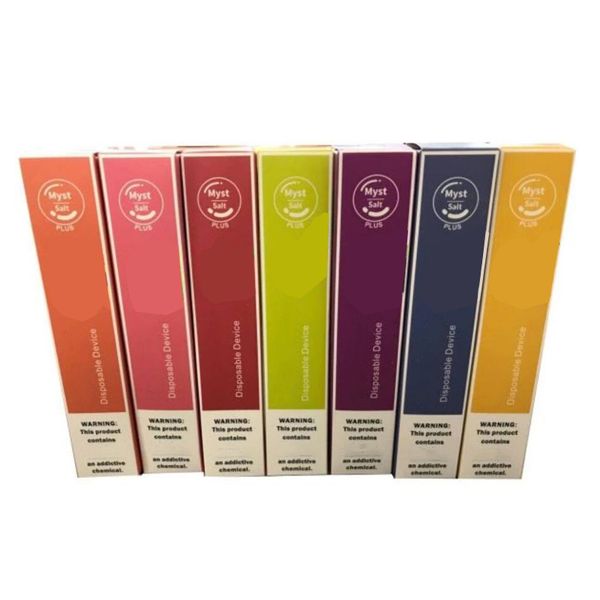 

Оригинал Myst Соль Плюс 1000 + пуфы одноразовые устройства Vape опорожнить Pen 650mAh Батарея 3,2 мл Стартовые наборы Портативная система DHL