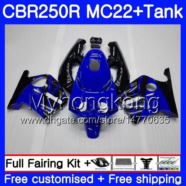 Injeção + Tanque Para HONDA CBR 250RR preto azul quente CBR250 RR 95 96 97 98 99 263HM.39 MC22 CBR 250 CBR250RR 1995 1996 1997 1998 1999 Carenagem