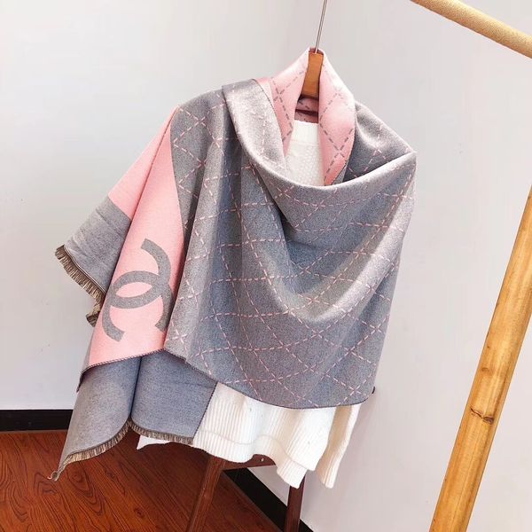 

2019 the new women's winter cashmere scarf is a versatile, simple korean students dual purpose shawl, Blue;gray
