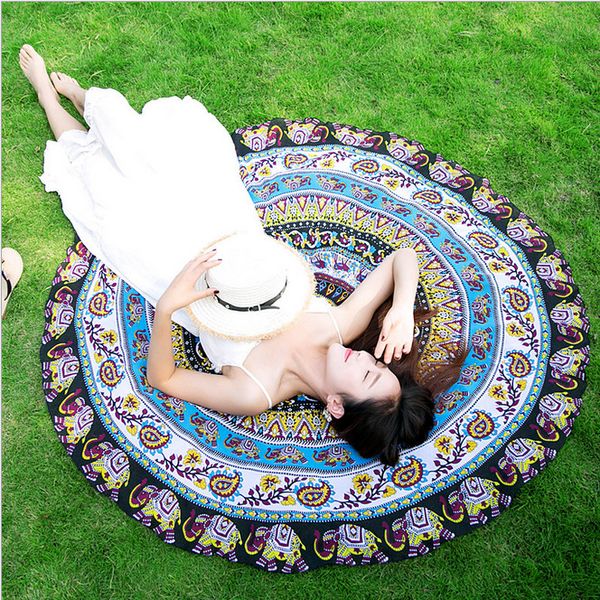 

bohemian mandala круглый пляж гобелен хиппи throw полотенце одеяло покрывало мат 150см dia пляжное полотенце одеяло для пикника yoga mat