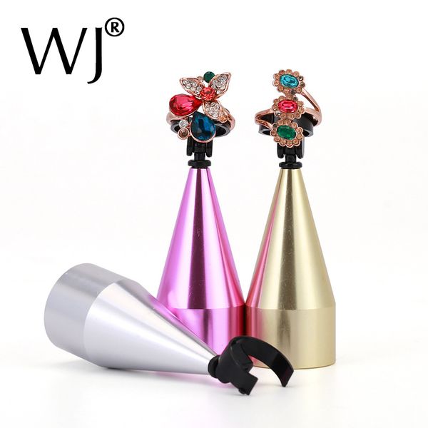 

modern jewelry ring holder organizer finger metal showcase body ring display cone stand rack jewellery shop counterexhibitor, Black;white