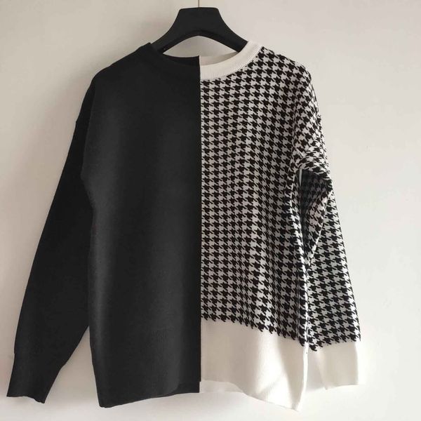 

womens designer coat animal print fashion trend sweater elastic warm ladies casual slim sweater 2020 new style, White;black