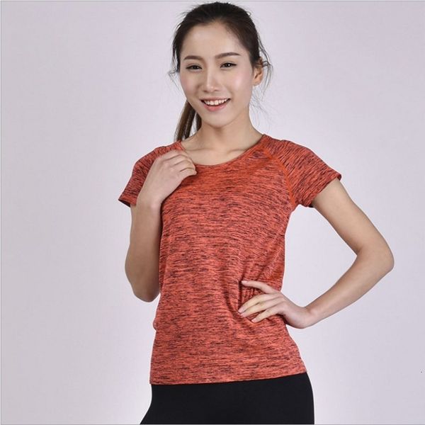 

women's wear short sleeve yun move t shirt female running yoga clothing speed dry fitness clothing duan dyeing fitness yoga clothing, White;red