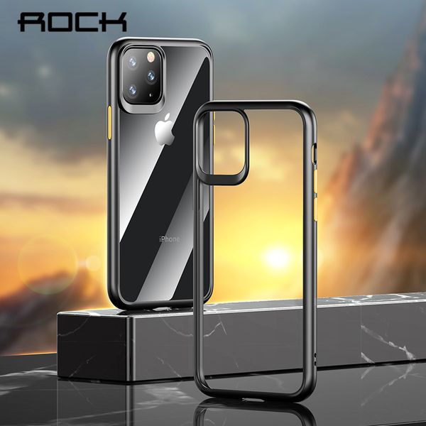 

Для iPhone 11 2019 Pro Max Clear защита крышки ROCK моды противоударный бампер прозрачный пулен