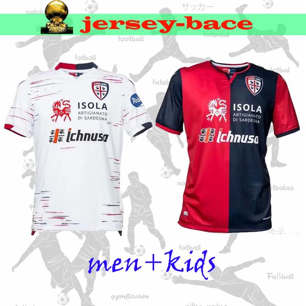 

new 19 20 cagliari calcio soccer jersey joao pedro home away simeone nainggolan cerri nandez pavoletti kids kit men football shirt, Black;yellow