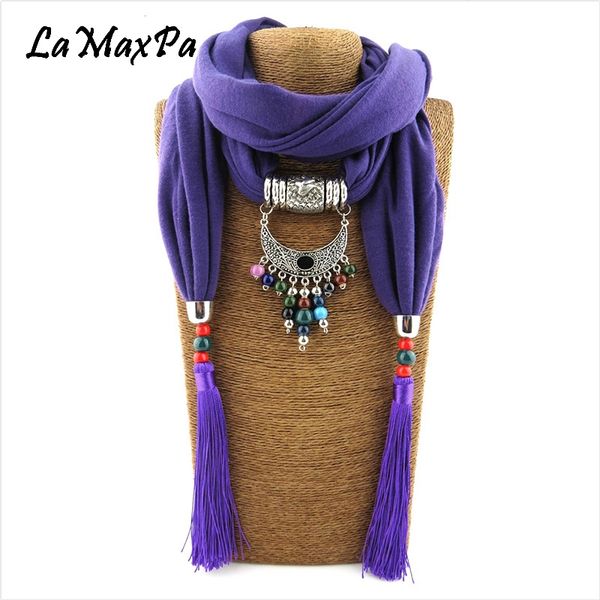 

lamaxpa 2018 mixed ceramic pendant jewelry scarf for women elegant scarf female pendant mujer wonderful jewelry scarves