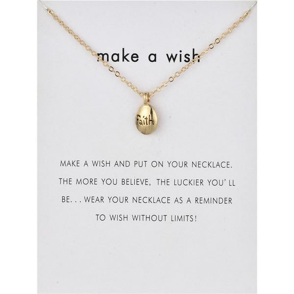

faith letters pendant necklace for women charm jewelry gold silver color wish card necklaces choker jewelry gifts