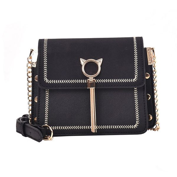 

bag women's 2019 new style korean-style fashion shoulder textured bag ins stylish chain embroidery thread messenger #r15