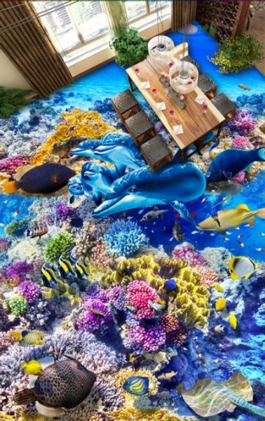 

self-adhesive] 3d underwater world 5632 floor wallpaper mural wall print decal wall murals