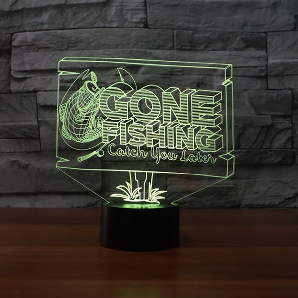 

3d led gone fishing table lamp 7 colors changing usb light fixture bedroom decor bedside night light fishing enthusiasts gifts