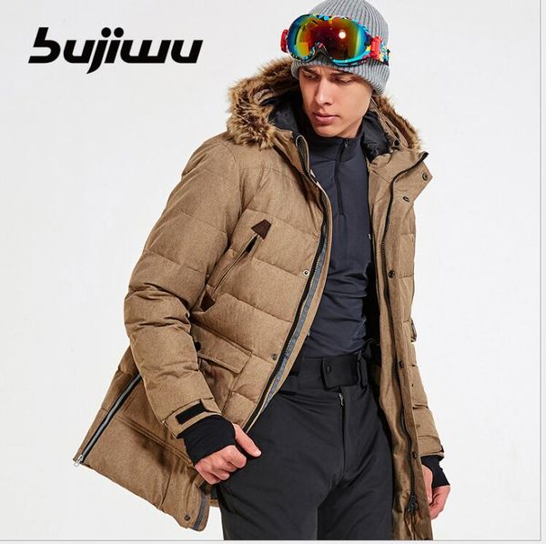 

2019 mid-length men ski jacket snowboard clothing windproof waterproof outdoor sport wear breathable male winter coat thicken