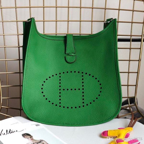 

2019 women's one-shoulder bag handbag, leather production, large capacity, design bag, fashionable and generous model: evlyn