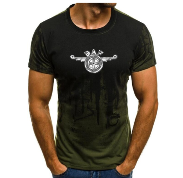 

2020daf print t-shirt men gradient color short sleeve beefy muscle basic solid blouse tee shirt casual funny tshirt summer