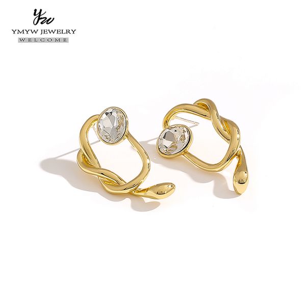 

ymyw geometric gold knot statement earrings stud zinc alloy personality creative temperament new charm fashion metal earrings, Golden;silver