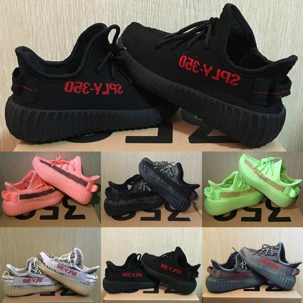 

new kids shoes clay v2 running shoes zebra baby boy girl toddler trainer beluga 2.0 kanye west reflective sneakers children athletic shoes, Black