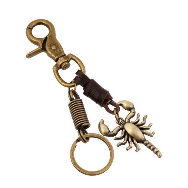 

scorpion keychain animal alloy keychains women man bag charm key ring pendant gifts high quality, Silver