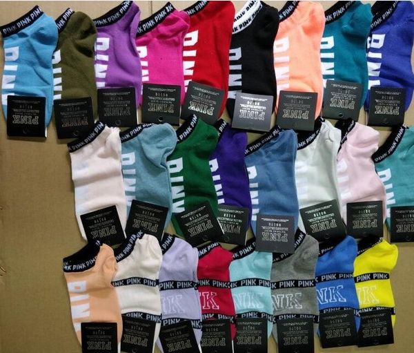 

Pink letter ankle ock women port cotton ock lipper love pink anklet girl ho iery hort ock v ummer hip ock with tag w19