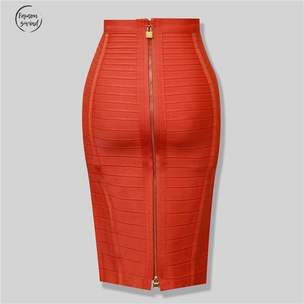 

nerw brand skirt fashion red black bandage pencil new arrival elastic 54cm skirts bodycon drop shipping
