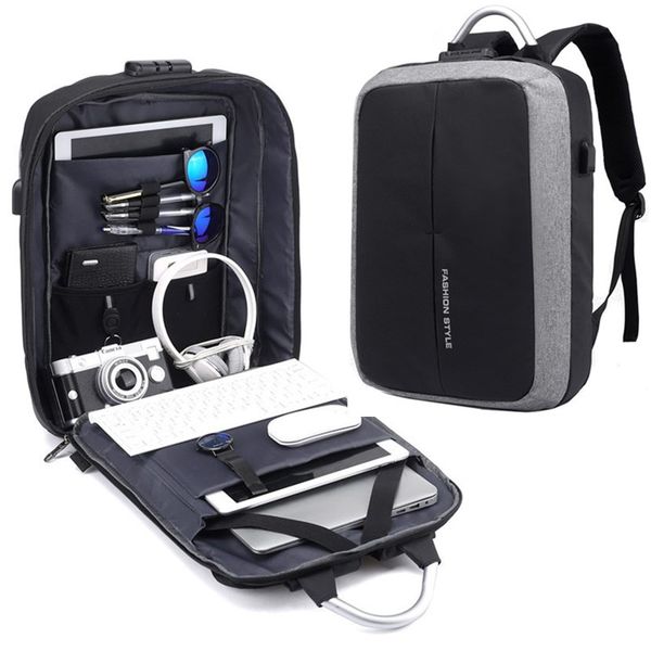 

hhyukimi mark ryden new anti-thief usb recharging men backpack travel tsa lock design business fashion message computer backpack