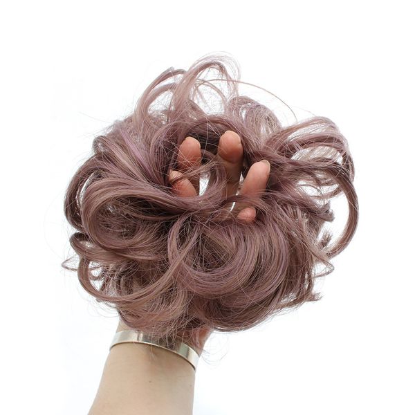 

fashion synthetic women hair pony tail hair extension bun hairpiece scrunchie elastic wedding wave curly