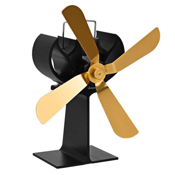 2019 Super Quiet 4 Blades Heat Power Wood Stove Eco Friendly Fan
