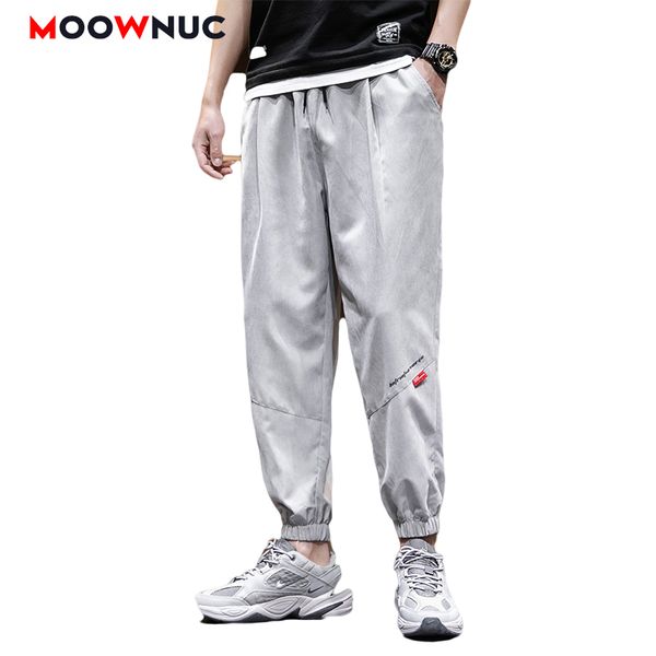 

moownuc ankle-length sweatpant trousers hombre streetwear men's pants male joggers 2020 casual spring fit fashion hip hop, Black
